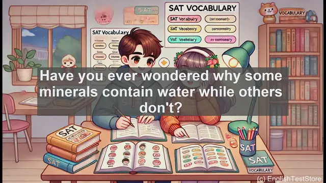 Video thumbnail for 5000 Must Know SAT Vocabulary - What Does 'Hydrous' Mean? Understanding Water in Minerals