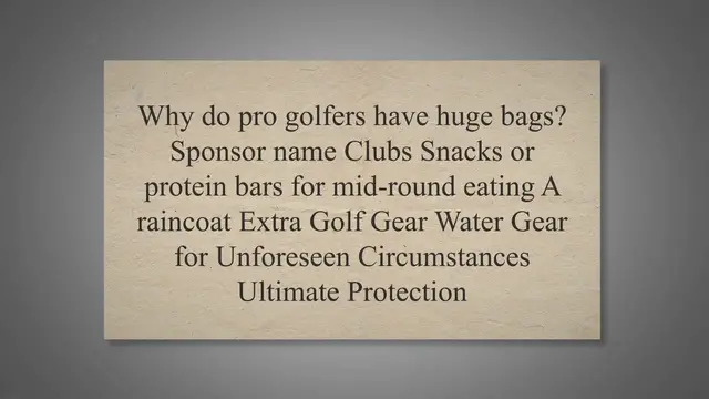 Video thumbnail for Why do pro golfers have huge bags?