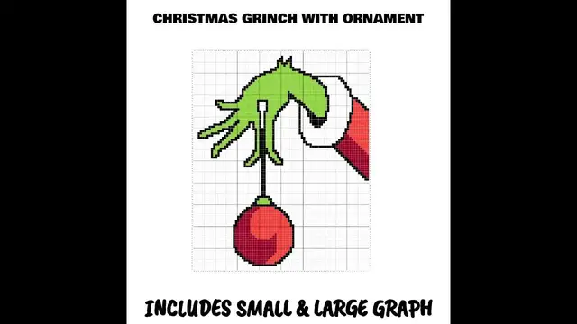 Video thumbnail for Christmas Grinch With Ornament C2C & Tapestry Crochet Pattern & Chart by Magic Yarn Pixels