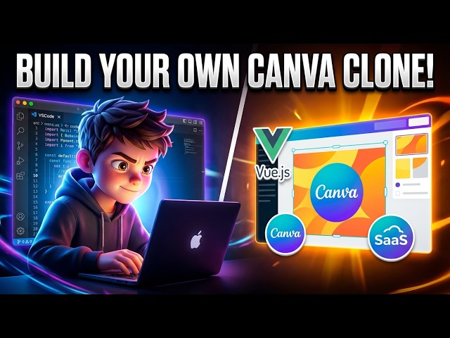 Video thumbnail for Build a Vue.js 3 Canva Clone Full Stack Graphic Design SaaS Project in Browser Using Fabric.js