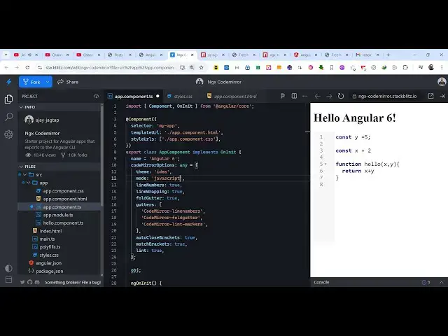 Video thumbnail for Angular Codemirror Syntax Highlighter Example to Display Source Code in Browser Using TypeScript