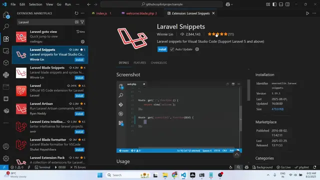 Video thumbnail for This Laravel VSCode Extension is INSANE – Intellisense & Autocomplete Snippets Like Never Before!
