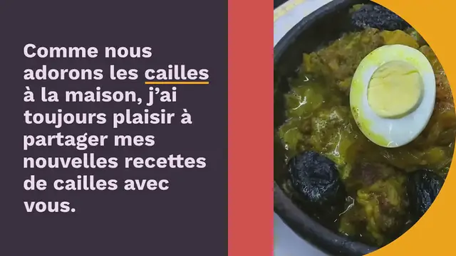 Video thumbnail for Cailles en cocotte façon tajine, au miel et fruits moelleux