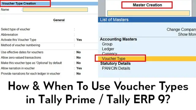 Video thumbnail for Introduction to Voucher Types in Tally Prime and Tally ERP 9 Tutorial | Lesson 12