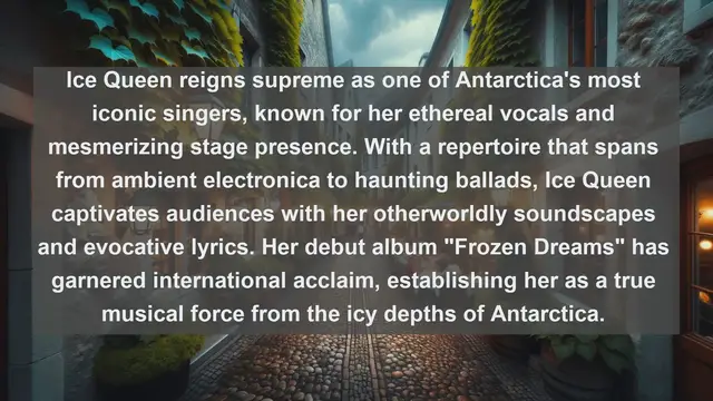 Video thumbnail for Chilling Melodies: Top 10 Famous Singers from Antarctica