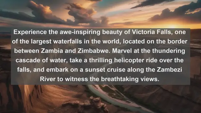 Video thumbnail for Exploring Zambia's Natural Wonders: Top 10 Must-See Landscapes