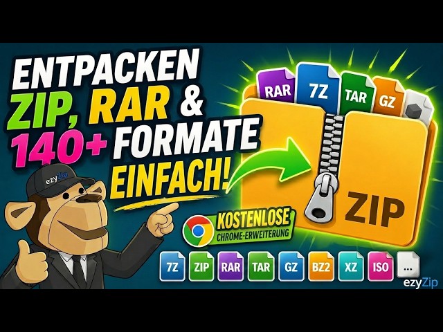 Video thumbnail for 📦 Extrahiere ZIP, RAR und Über 140 Formate mit der Chrome-Erweiterung | Kostenlos und Lokal