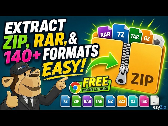 Video thumbnail for 📦 Extract ZIP, RAR & 140+ Formats with Chrome Extension | Free & Local