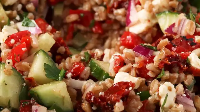 Video thumbnail for Mediterranean Farro Salad recipe