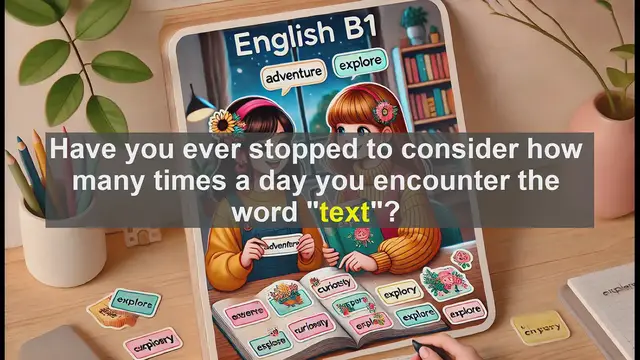 Video thumbnail for 2500 Must Know CEFR B1 Vocabulary - The Word 'Text': More Than Just Messages