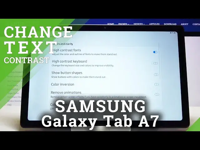 'Video thumbnail for High Contrast Text Activating - SAMSUNG Galaxy TAB A7 Display Settings'