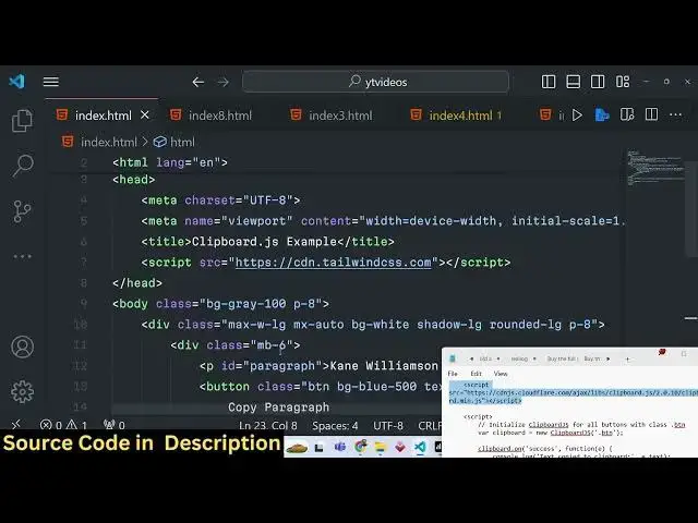 Video thumbnail for Javascript Clipboard.js Example to Implement Copy to Clipboard Text With Notification in Browser