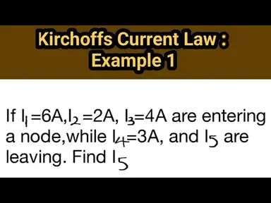 'Video thumbnail for Kirchoffs Current Law:(Solved Example; PART 1)#educationfoundationtutorials #kirchoffscurrentlaw'