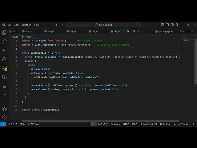 Video thumbnail for React Movable Tutorial Drag and Drop List With react-movable Library in JSX