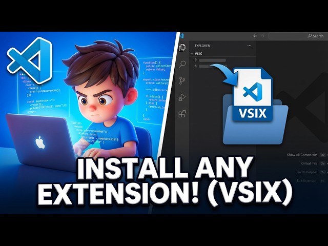 Video thumbnail for How to Download Any VSCode Extension VSIX File & Install it Manually Using VSIX File in VSCode