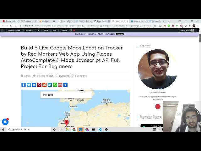 Video thumbnail for Build a Google Maps Autocomplete Location Tracker Using Places AutoComplete & Maps Javascript API
