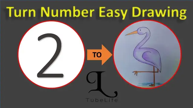 Video thumbnail for Turn Number Easy Drawing | Art for Kids no- 2 | TubeLife