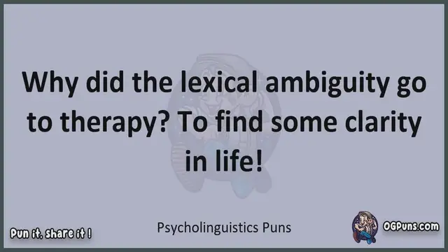 Video thumbnail for Psycholinguistics - Jokes, Puns, Wordplays, and Laughter