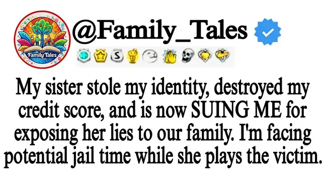 'Video thumbnail for My sister stole my identity, destroyed my credit score, and is now SUING ME for exposing her lies.   Family Tales by Anish'