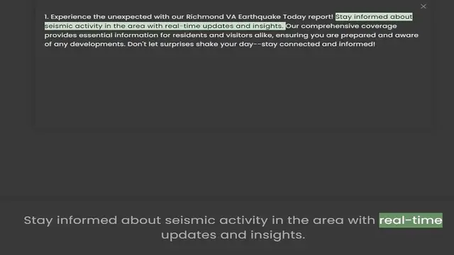 Video thumbnail for seismic activity in the area with real-time updates and insights. Our comprehensive coverage provides essential information for residents and visitors alike, ensuring you are prepared and aware of any developments. Don't let surprises sha