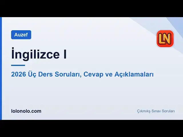 Video thumbnail for İngilizce -1 2026 Üç Ders Soruları