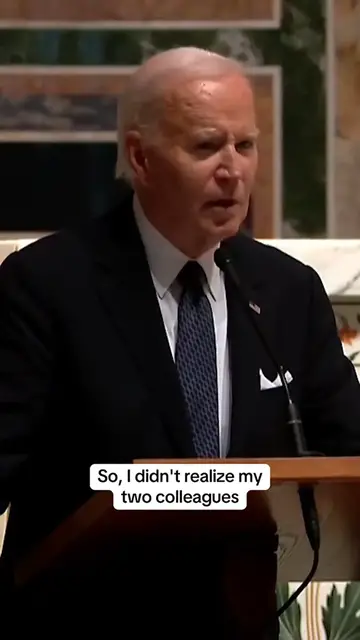 Video thumbnail for President Biden delivered a eulogy Wednesday for Ethel Kennedy, the widow of Robert F. Kennedy and the mother of Robert F. Kennedy, Jr., and shared a story of a Valentine's Day card she sent him one year