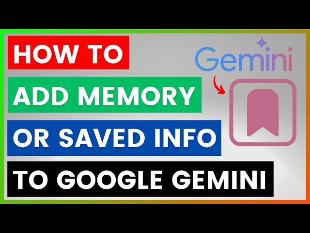 Video thumbnail for How To Add Memory Or Saved Info To Google Gemini? [in 2025]