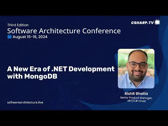 'Video thumbnail for A New Era of .NET Development with MongoDB  | Software Architecture Conference'