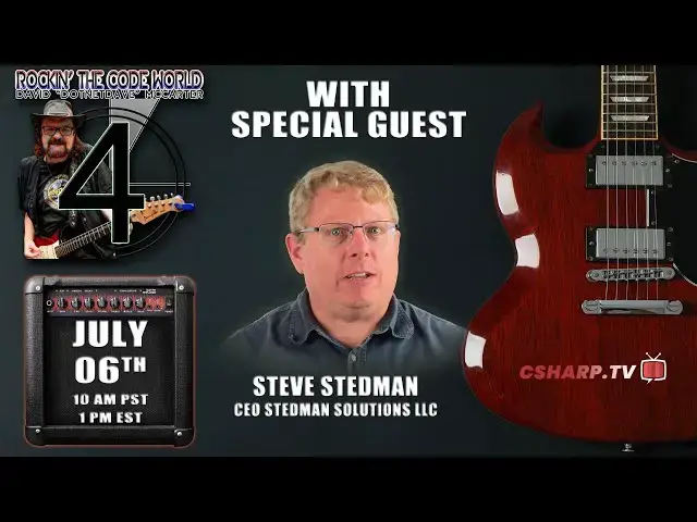'Video thumbnail for Rockin’ The Code World with dotNetDave ft. Steve Stedman - Ep. 104'