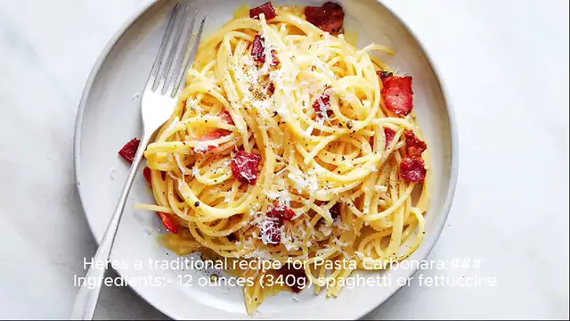 Video thumbnail for pasta carbonara recipe
