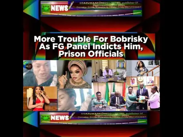 Video thumbnail for More Trouble For Bobrisky As FG Panel Indicts Him, Prison Officials
