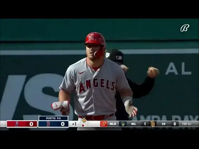 'Video thumbnail for Mike Trout SMACKS His 300th Career Double! | Los Angeles Angels | 4/15/2023'