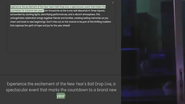 Video thumbnail for Experience the excitement of the New Year's Ball Drop Live, a spectacular event that marks the countdown to a brand new year! Join thousands as the iconic ball descends in Times Square, surrounded by dazzling lights, electrifying performa