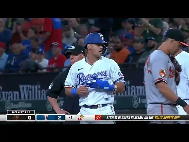 'Video thumbnail for Josh Jung BELTS a RBI Single, Scoring Adolis Garcia! | Texas Rangers | 4/5/2023'
