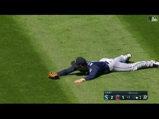'Video thumbnail for Jarred Kelenic MAKES A DIVING CATCH TO End The Inning! | Seattle Mariners | 4/9/2023'