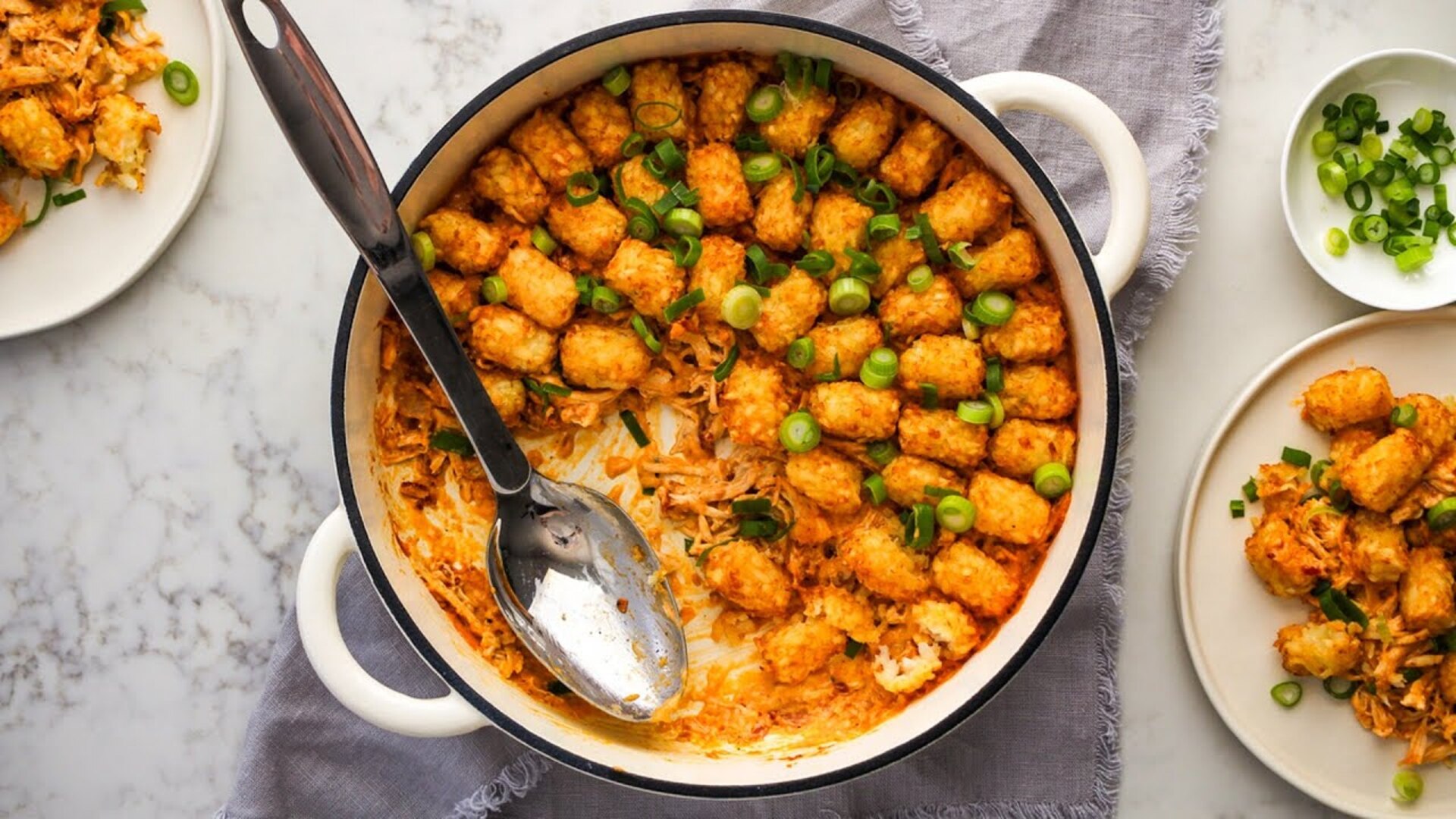 Video thumbnail for Buffalo Chicken And Taters Casserole Recipe