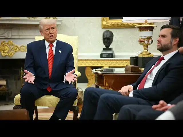Video thumbnail for Trump Stops Meeting On Live TV - Stuns JD Vance