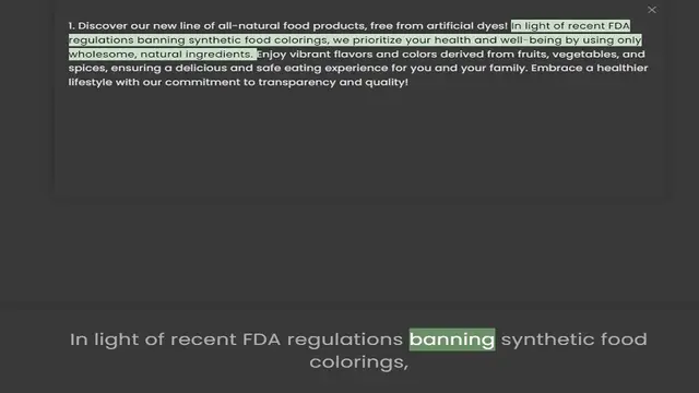 Video thumbnail for regulations banning synthetic food colorings, we prioritize your health and well-being by using only wholesome, natural ingredients. Enjoy vibrant flavors and colors derived from fruits, vegetables, and spices, ensuring a delicious and sa