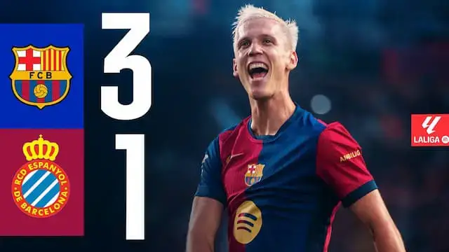 'Video thumbnail for FC BARCELONA 3 vs 1 RCD ESPANYOL | LALIGA 2024/25 MD12'
