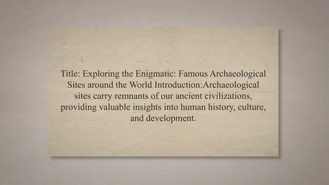 Video thumbnail for Famous archaeological sites in the world