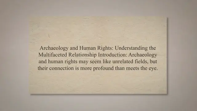 'Video thumbnail for Archaeology and human rights'