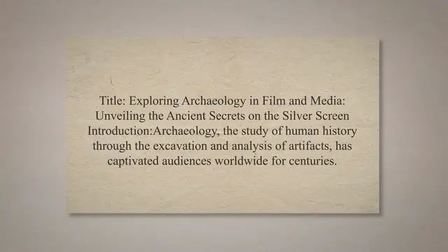 Video thumbnail for Archaeology in film and media