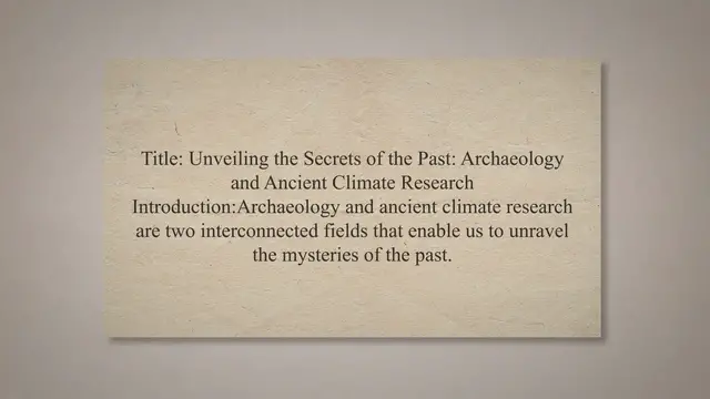 Video thumbnail for Archaeology and ancient climate research