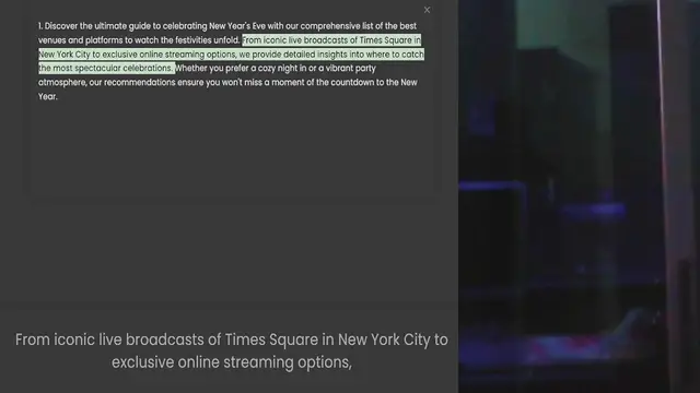 Video thumbnail for 1. Discover the ultimate guide to celebrating New Year's Eve with our comprehensive list of the best venues and platforms to watch the festivities unfold. From iconic live broadcasts of Times Square in New York City to exclusive online st