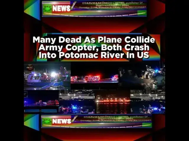 Video thumbnail for Many Dead As Plane Collide Army Copter, Both Crash Into Potomac River In US
