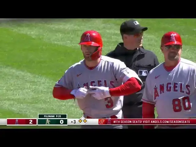 'Video thumbnail for Taylor Ward SLAPS a RBI Single, Scoring Gio Urshela! | Los Angeles Angels | 4/1/2023'