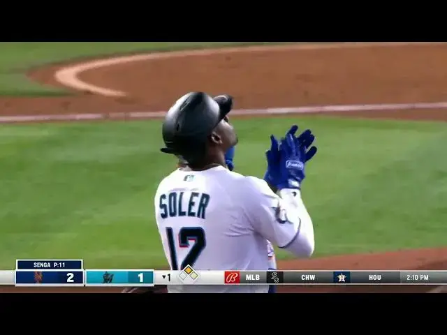 'Video thumbnail for Jorge Soler SMACKS a RBI Double, Scoring Luis Arraez! | Miami Marlins | 4/2/2023'