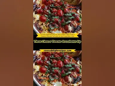 'Video thumbnail for Three-Cheese Tomato Bruschetta Dip'