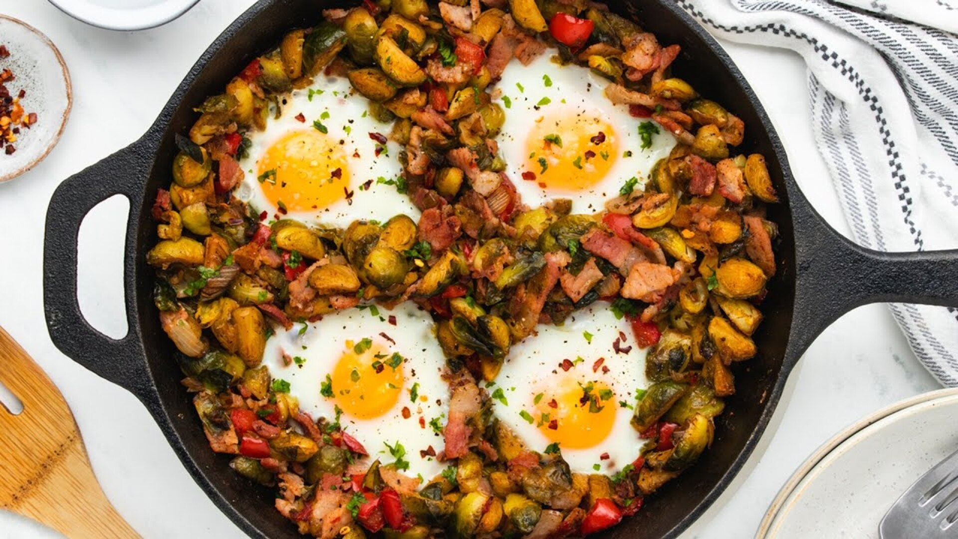 Video thumbnail for Bacony Brussels Sprouts Hash Recipe