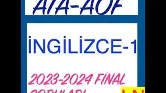 Video thumbnail for Ata-Aöf Yabancı Dil -1 2023-2024 Final Sınav Soruları